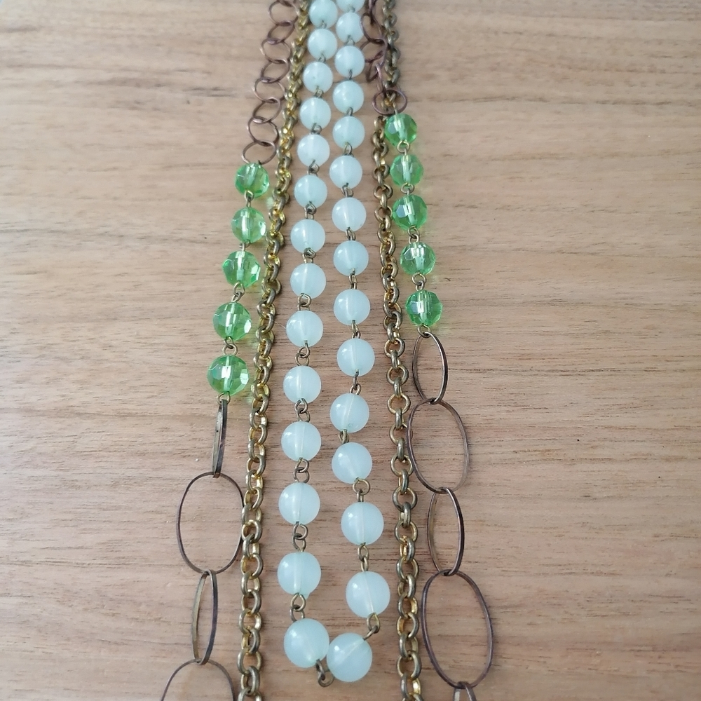 Beautiful Multi Layered Beaded Statement Necklace - image 2